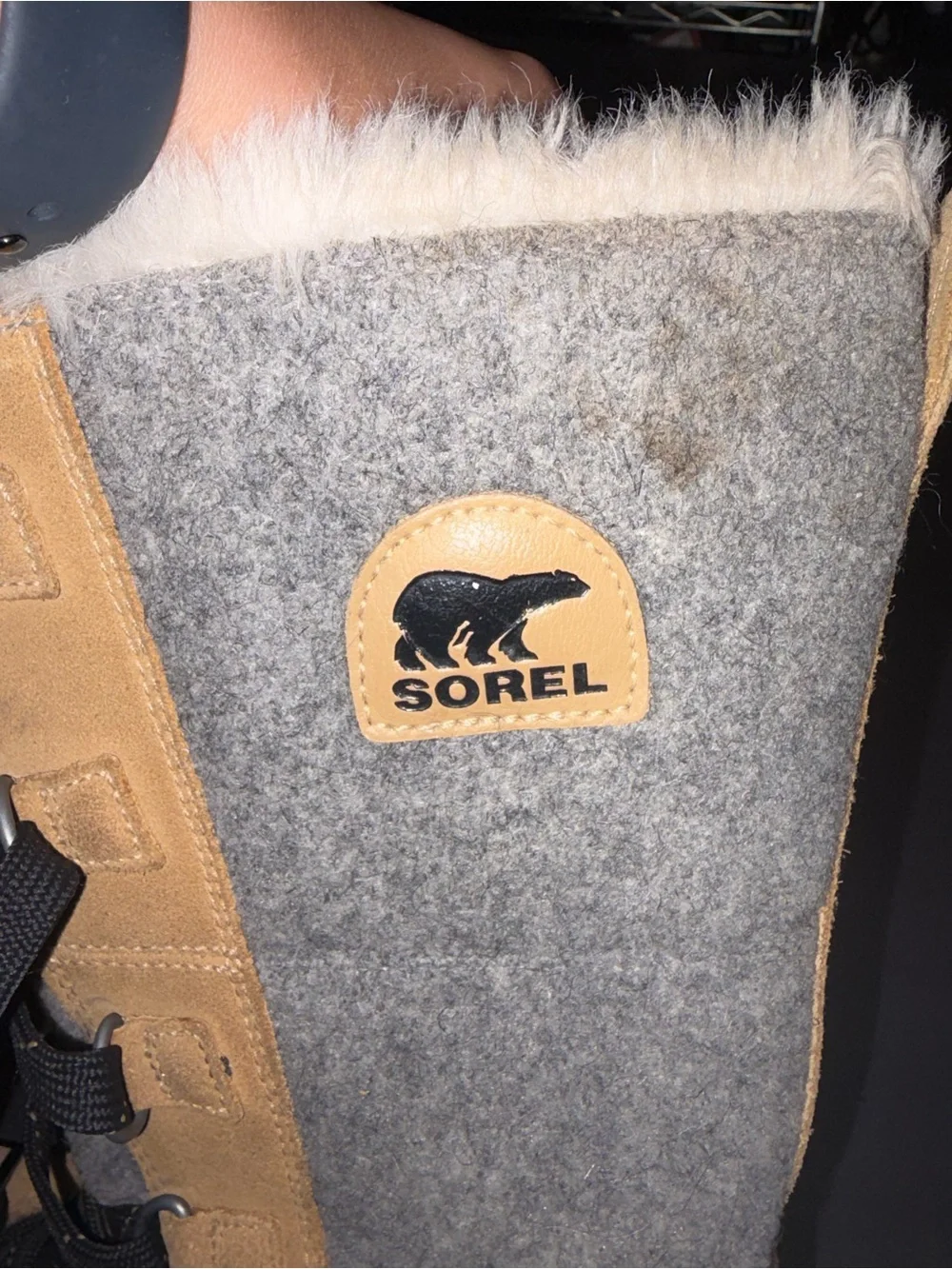 Sorel Women's Tan and Gray Faux-Fur Winter Lace-Up Boots
